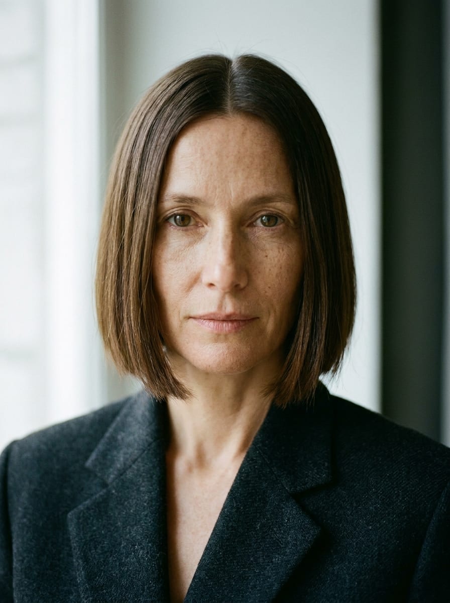 Jawline Bob mit Mittelscheitel - Kurzhaarfrisur für glatte Haare